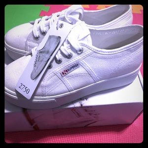 Superga white platform sneaker